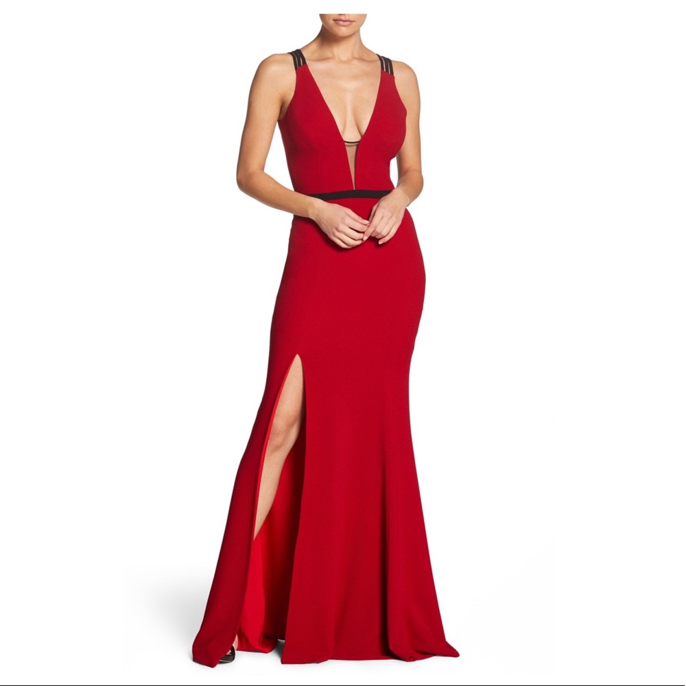 Dress the Population Plunging Strappy Gown